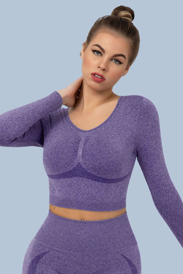 Superfit breathable Seamless Crop Tops Long sleeves